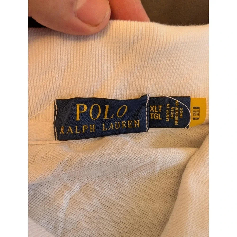 Polo Ralph Lauren Men's Classic Fit Dip Dye Polo White Yellow Green Blue XLT